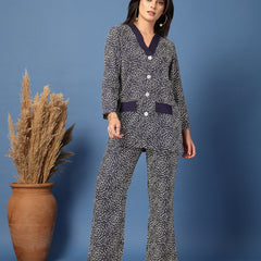 Women V-Neck Nightwear Set
