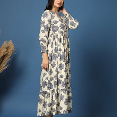 Women's Floral Print Fit & Flare Dress