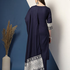 Women’s Printed Straight Kurta Suit Set