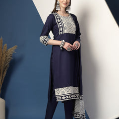 Women’s Printed Straight Kurta Suit Set
