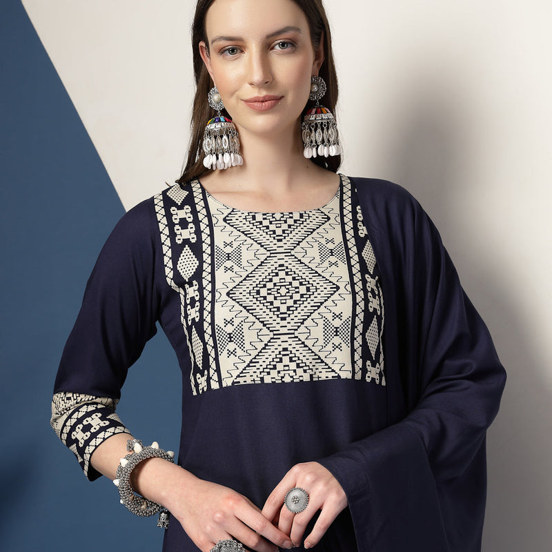 Women’s Printed Straight Kurta Suit Set