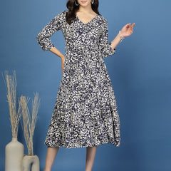 Women's Animal Print Fit & Flare Dress