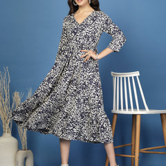 Women's Animal Print Fit & Flare Dress