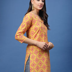 New Rayon Ethnic Motifs Printed Short Kurti