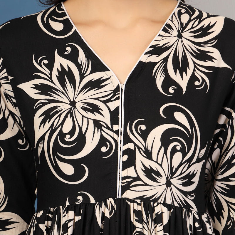 Women's Floral Print Fit & Flare Dress