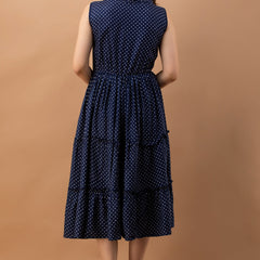 Women's Polka Print Fit & Flare Dress