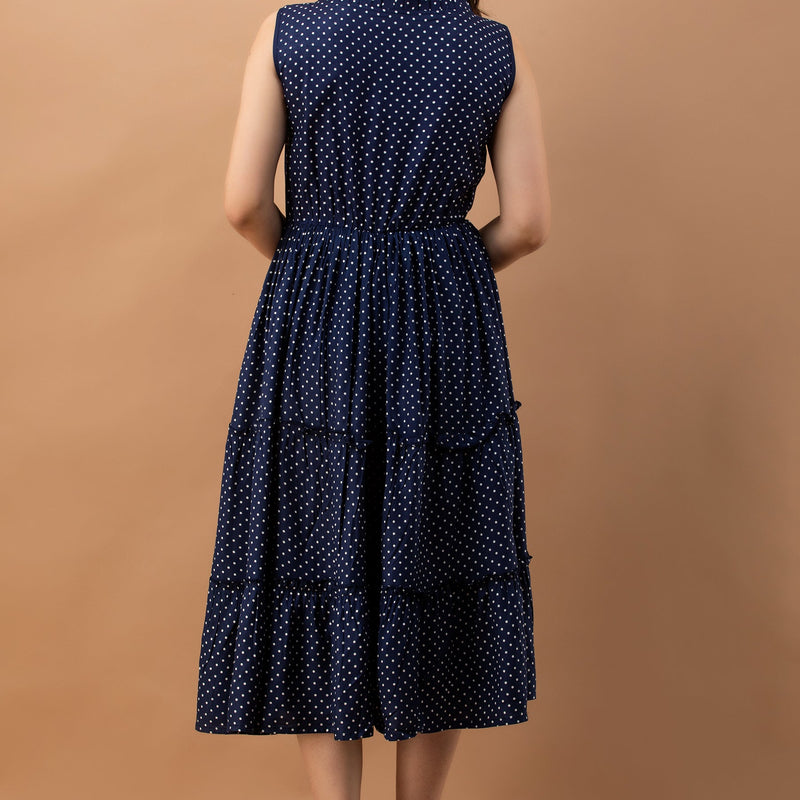 Women's Polka Print Fit & Flare Dress