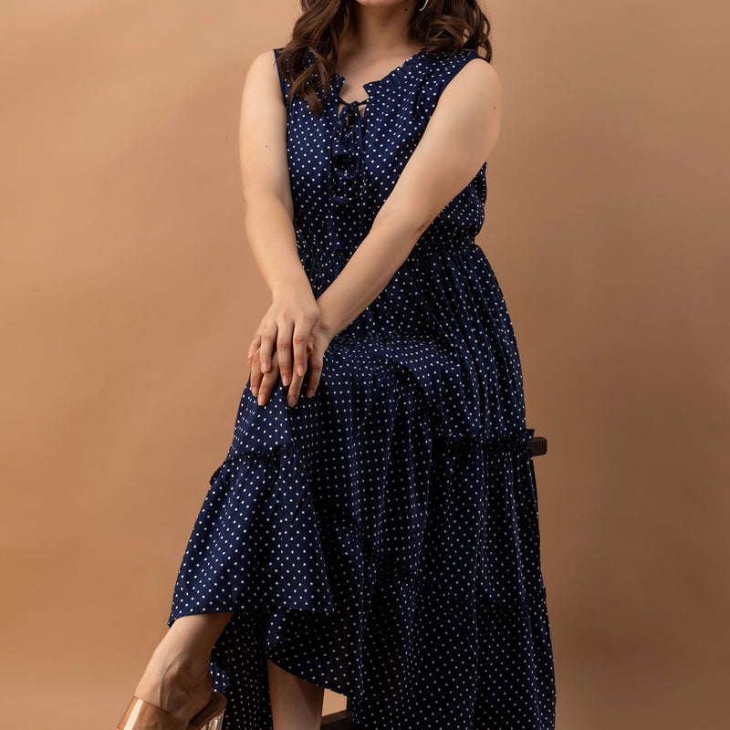 Women's Polka Print Fit & Flare Dress