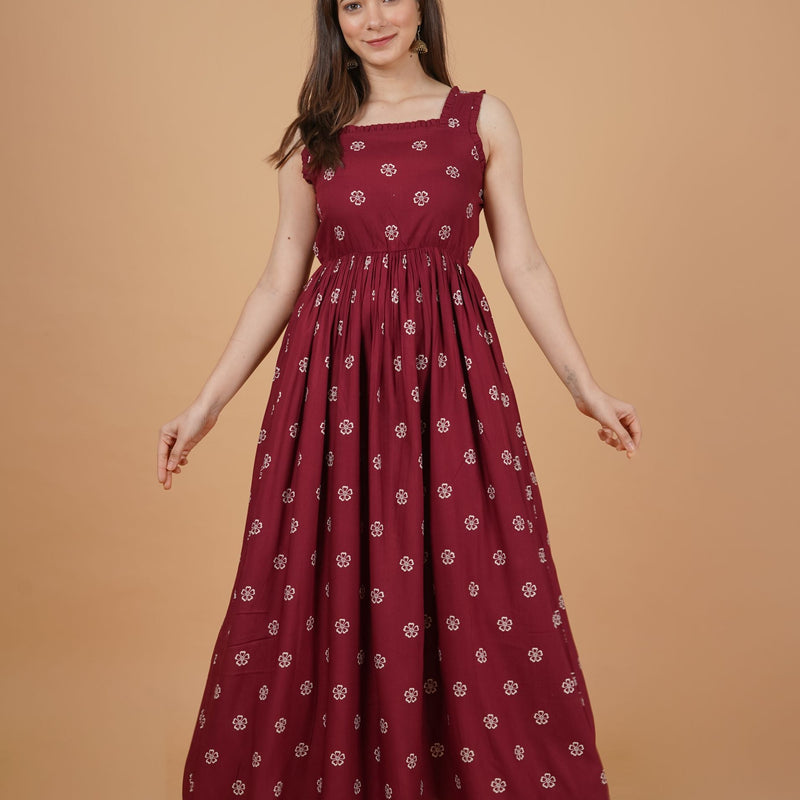 Women's Floral Print Fit & Flare Dress