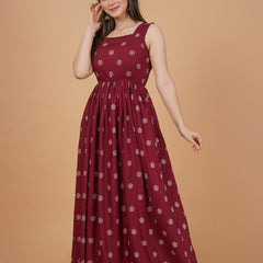 Women's Floral Print Fit & Flare Dress