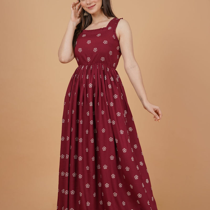 Women's Floral Print Fit & Flare Dress