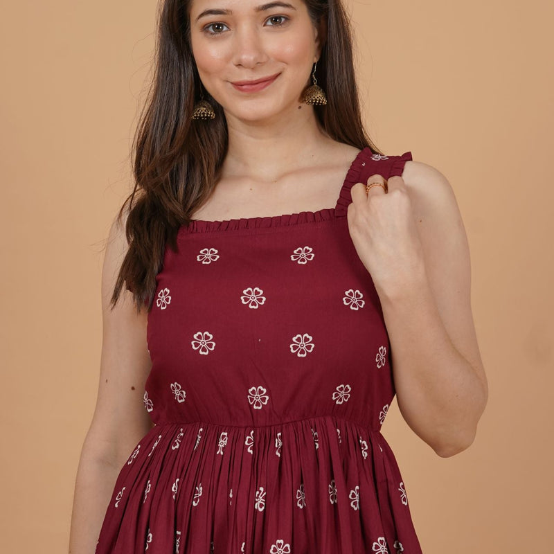 Women's Floral Print Fit & Flare Dress