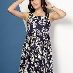 Women's Floral Print Fit & Flare Dress