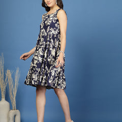 Women's Floral Print Fit & Flare Dress