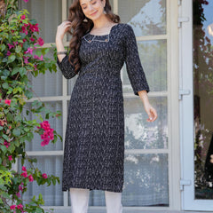Women's Printed Straight Rayon Kurta