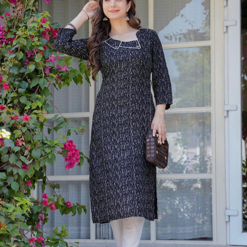 Women's Printed Straight Rayon Kurta