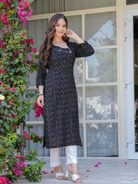 Women's Printed Straight Rayon Kurta