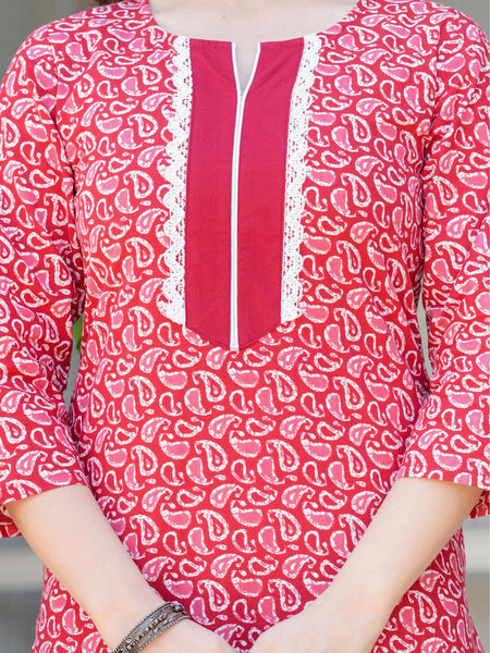 Women's Printed Straight Cotton Kurta