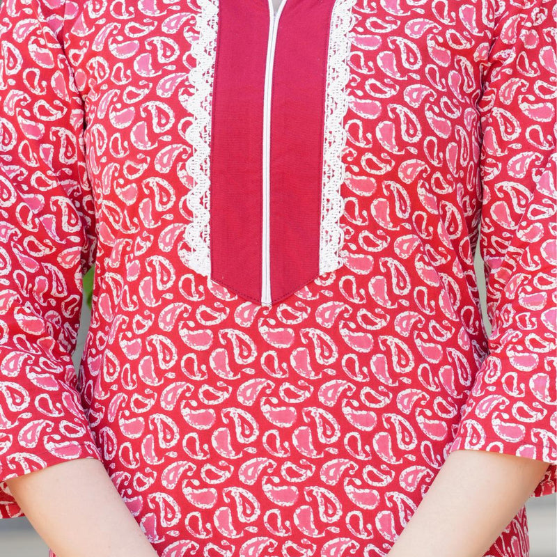 Women's Printed Straight Cotton Kurta