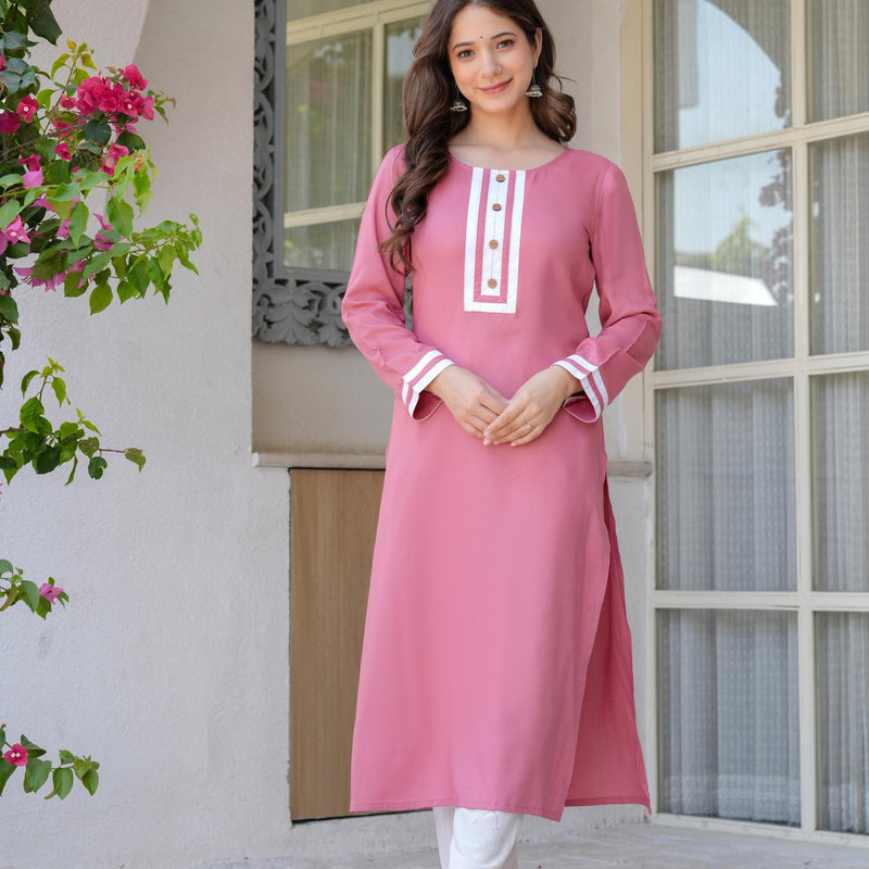 Women's  Stylish Straight Rayon Kurta