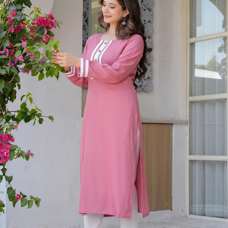 Women's  Stylish Straight Rayon Kurta