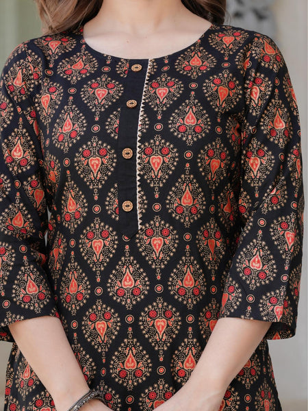 Women's Rayon Flared Kurta & Pants with Dupatta Set