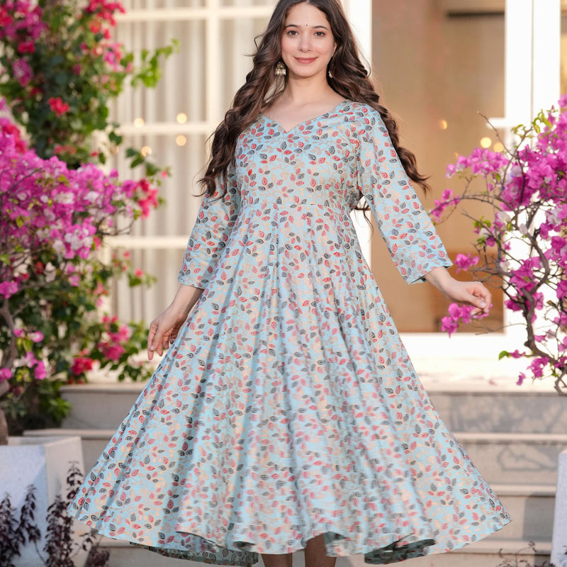 Women's Printed Anarkali Rayon Kurta