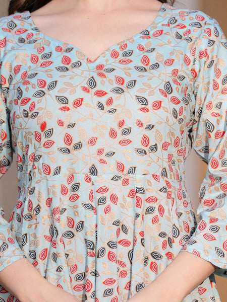 Women's Printed Anarkali Rayon Kurta