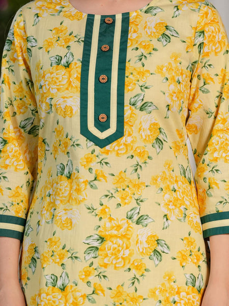 Women's Printed Straight Cotton  Kurta
