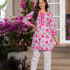 Women's Printed Straight Cotton  Kurta