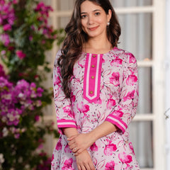 Women's Printed Straight Cotton  Kurta
