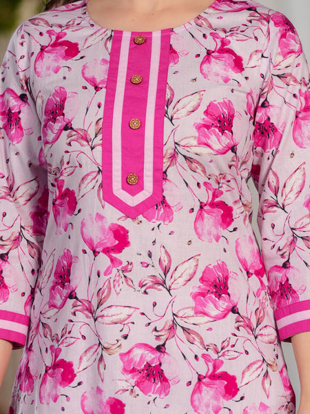 Women's Printed Straight Cotton  Kurta