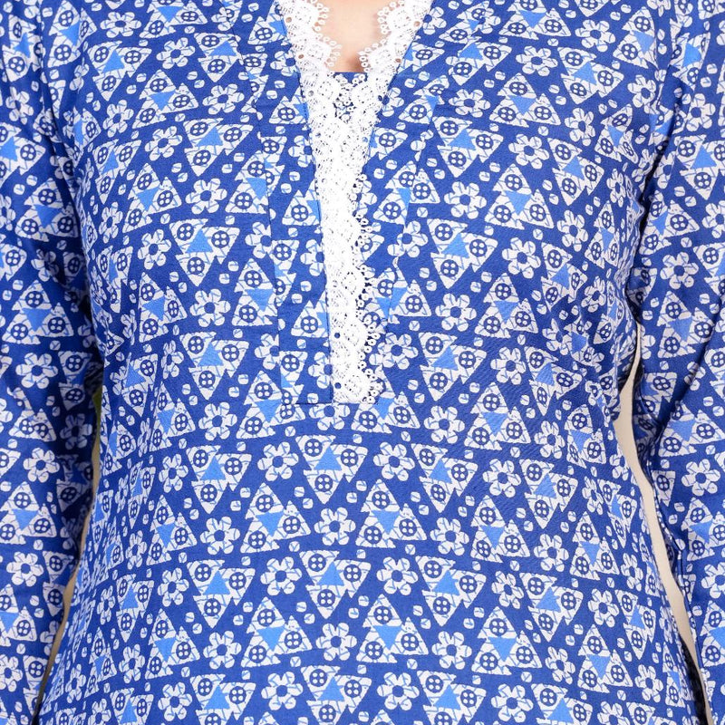 Women's Printed Straight Cotton  Kurta