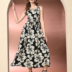 Women's Floral Print Fit & Flare Dress
