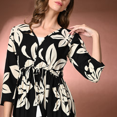 Women's Floral Print Fit & Flare Dress