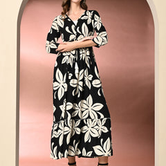 Women's Floral Print Fit & Flare Dress