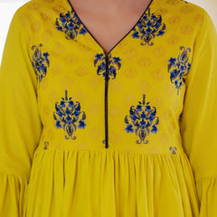 Women's Rayon Kurta with Sharara and Dupatta Set