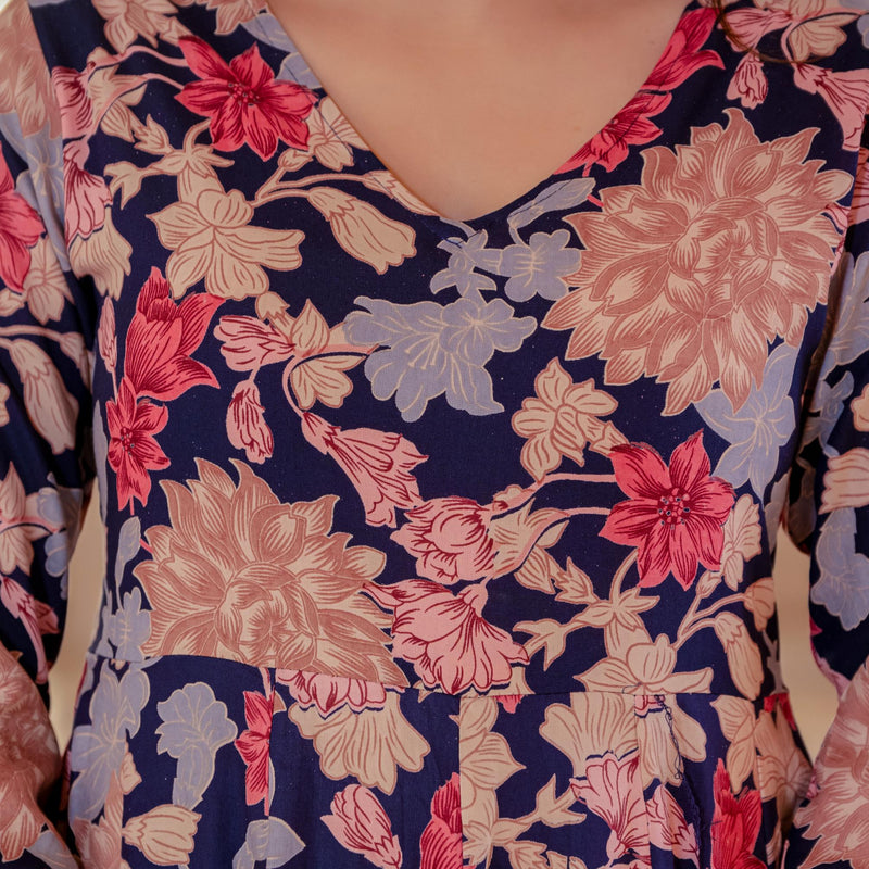 Women Floral Flared Kurta Set