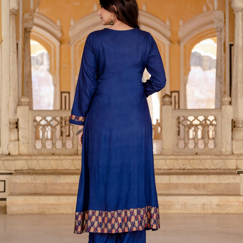 Women Viscose Rayon Kurta Palazzo Set
