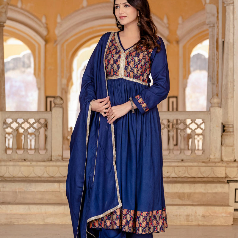 Women Viscose Rayon Kurta Palazzo Set