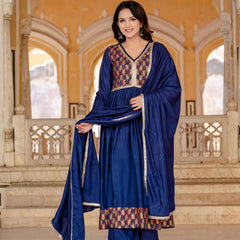 Women Viscose Rayon Kurta Palazzo Set