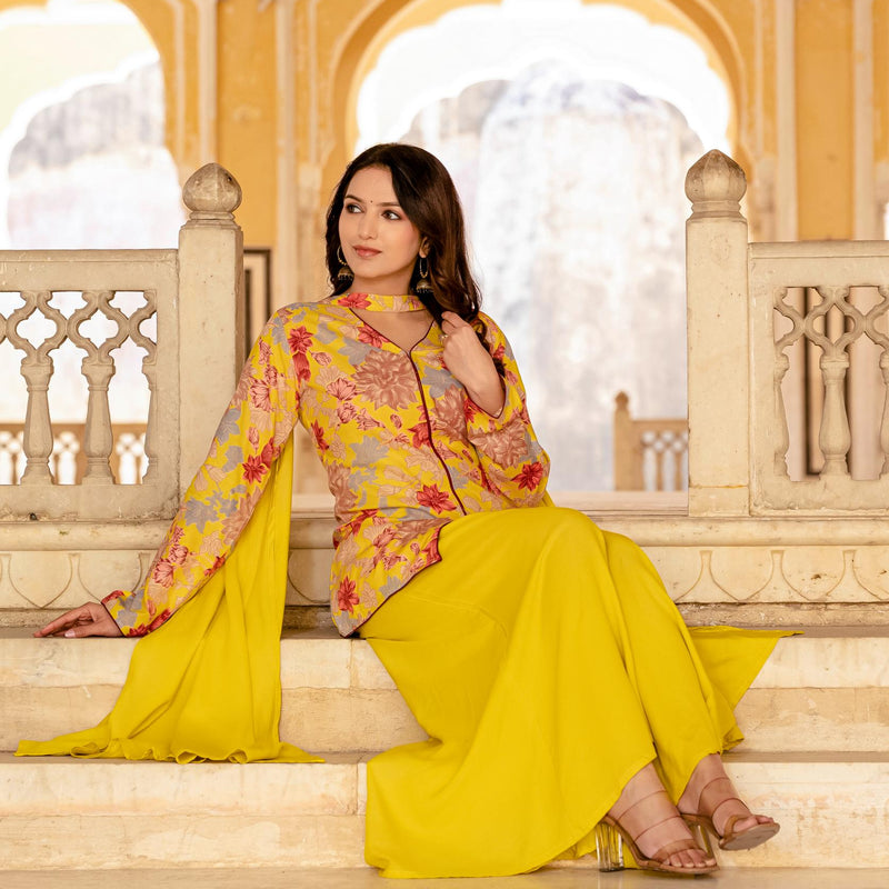 Women Floral Print Straight Kurta Set