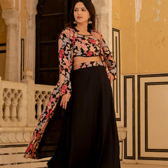 Floral Skirt-Suit Set