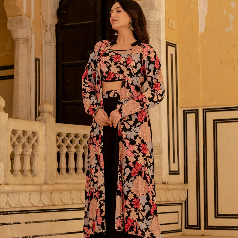 Floral Skirt-Suit Set