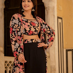 Floral Skirt-Suit Set