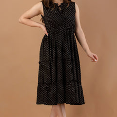 Women's Polka Print Fit & Flare Dress