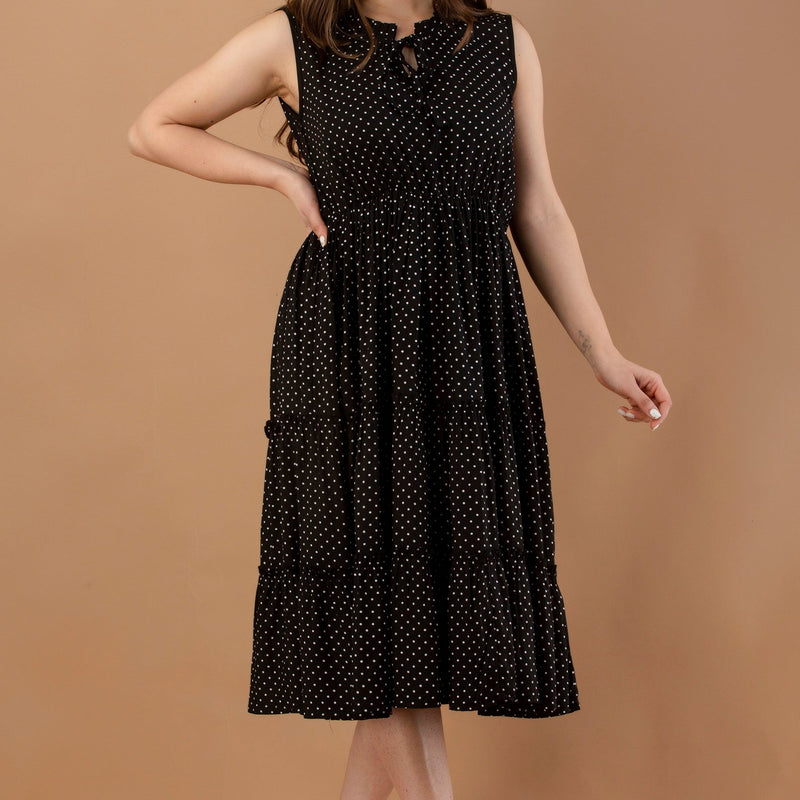 Women's Polka Print Fit & Flare Dress