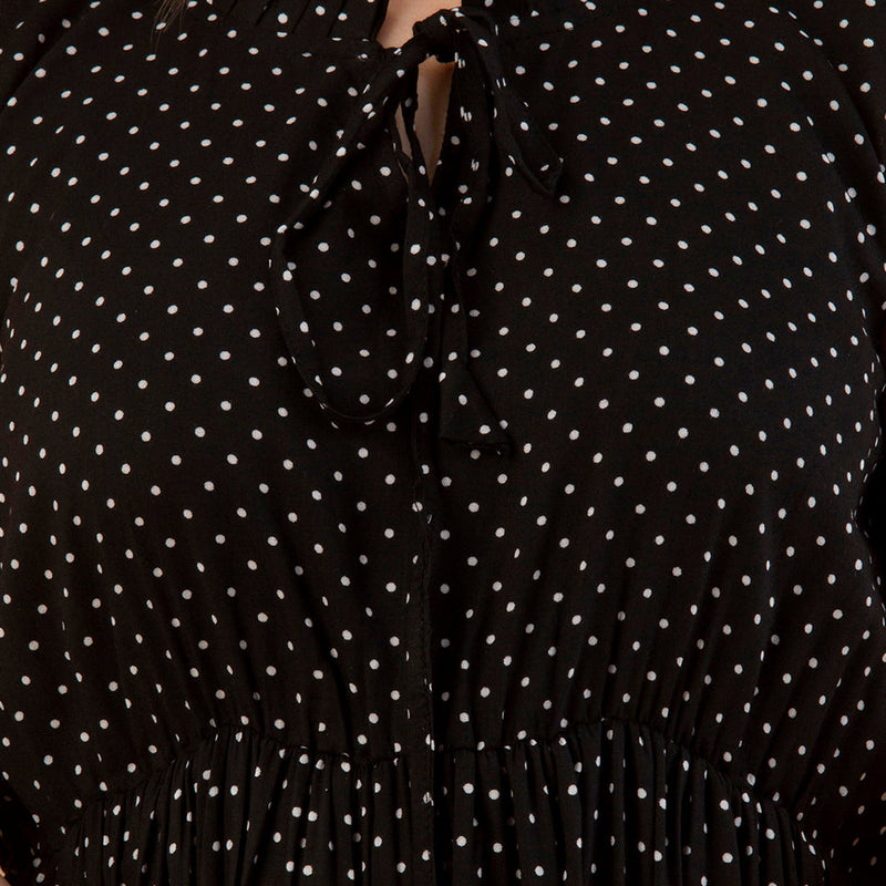 Women's Polka Print Fit & Flare Dress